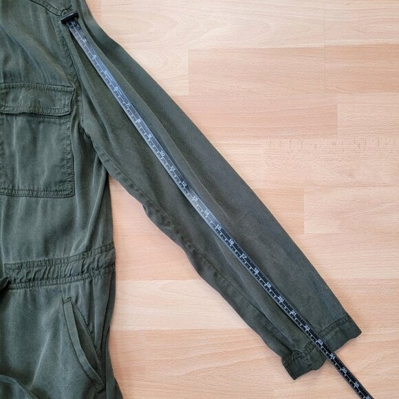 Loft Army Green Drawstring Utility Jacket Spring Casual Comfy | Size: XSmall - Picture 9 of 13